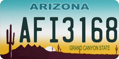 AZ license plate AFI3168