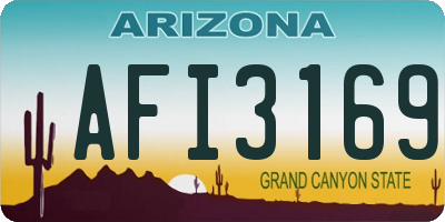 AZ license plate AFI3169