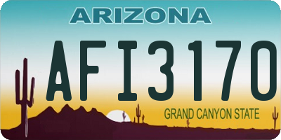 AZ license plate AFI3170