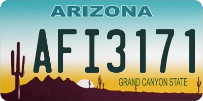 AZ license plate AFI3171