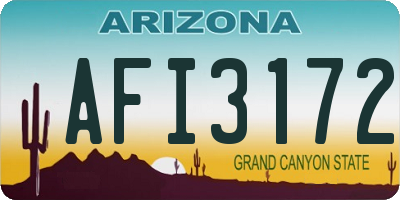 AZ license plate AFI3172