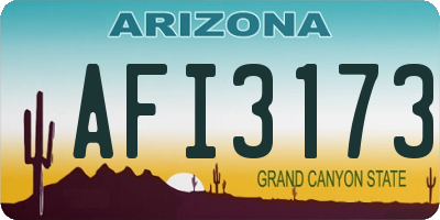 AZ license plate AFI3173