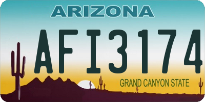 AZ license plate AFI3174
