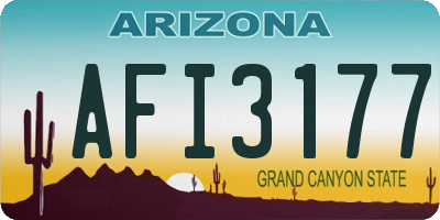 AZ license plate AFI3177