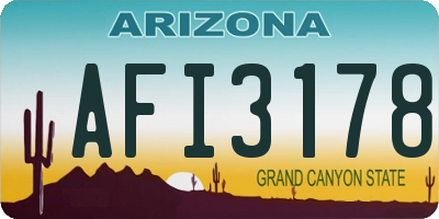 AZ license plate AFI3178
