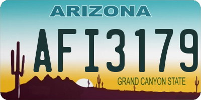 AZ license plate AFI3179