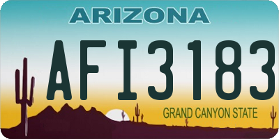 AZ license plate AFI3183