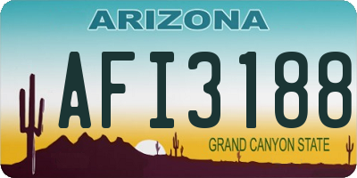 AZ license plate AFI3188