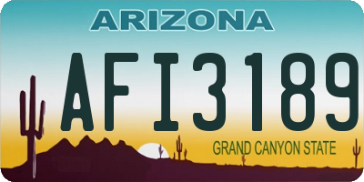 AZ license plate AFI3189