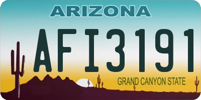 AZ license plate AFI3191