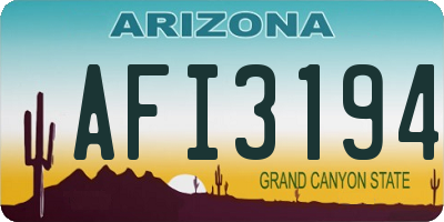 AZ license plate AFI3194
