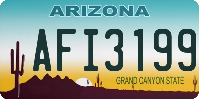 AZ license plate AFI3199