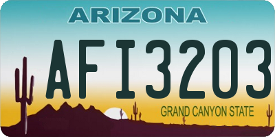 AZ license plate AFI3203