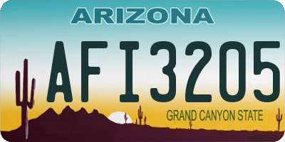 AZ license plate AFI3205