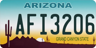 AZ license plate AFI3206