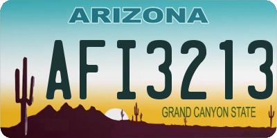 AZ license plate AFI3213