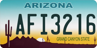 AZ license plate AFI3216