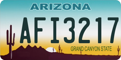AZ license plate AFI3217