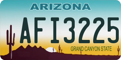 AZ license plate AFI3225
