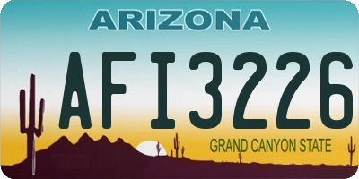 AZ license plate AFI3226