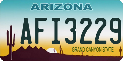 AZ license plate AFI3229