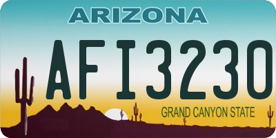 AZ license plate AFI3230