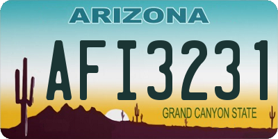 AZ license plate AFI3231