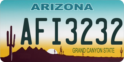 AZ license plate AFI3232