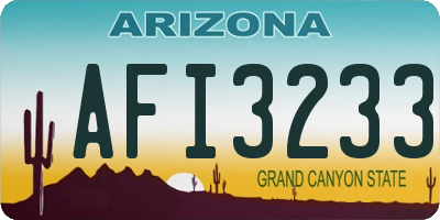 AZ license plate AFI3233