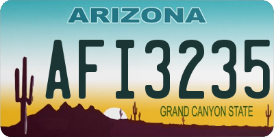 AZ license plate AFI3235