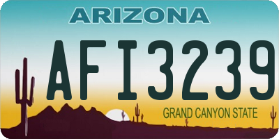AZ license plate AFI3239