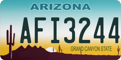 AZ license plate AFI3244