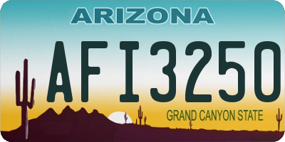 AZ license plate AFI3250