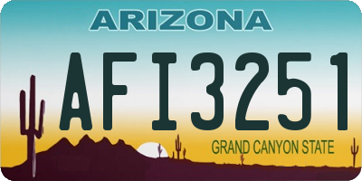 AZ license plate AFI3251