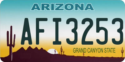 AZ license plate AFI3253