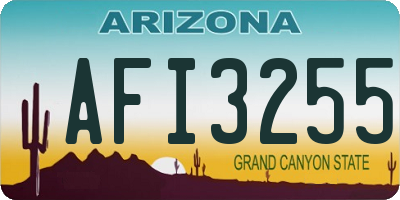 AZ license plate AFI3255