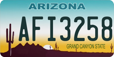 AZ license plate AFI3258