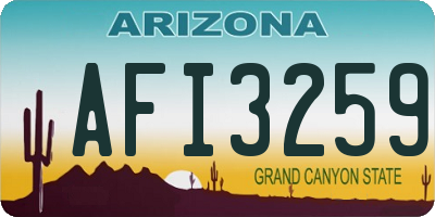 AZ license plate AFI3259