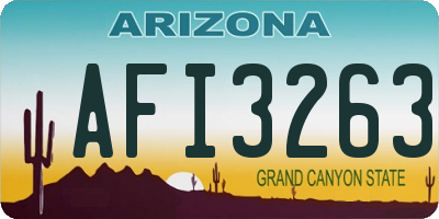 AZ license plate AFI3263