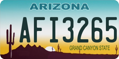 AZ license plate AFI3265