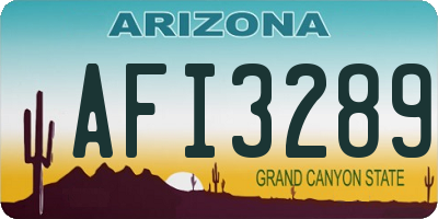 AZ license plate AFI3289
