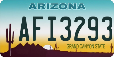 AZ license plate AFI3293