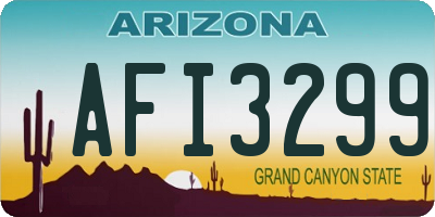 AZ license plate AFI3299
