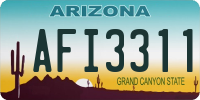 AZ license plate AFI3311