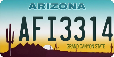 AZ license plate AFI3314