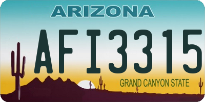 AZ license plate AFI3315