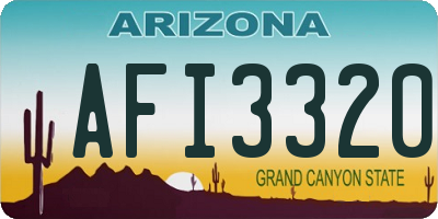 AZ license plate AFI3320