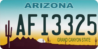 AZ license plate AFI3325