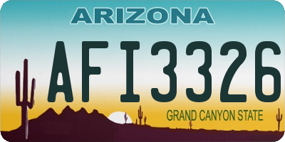 AZ license plate AFI3326