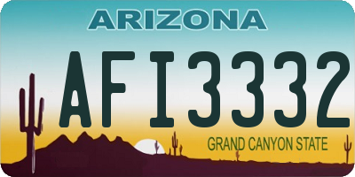 AZ license plate AFI3332